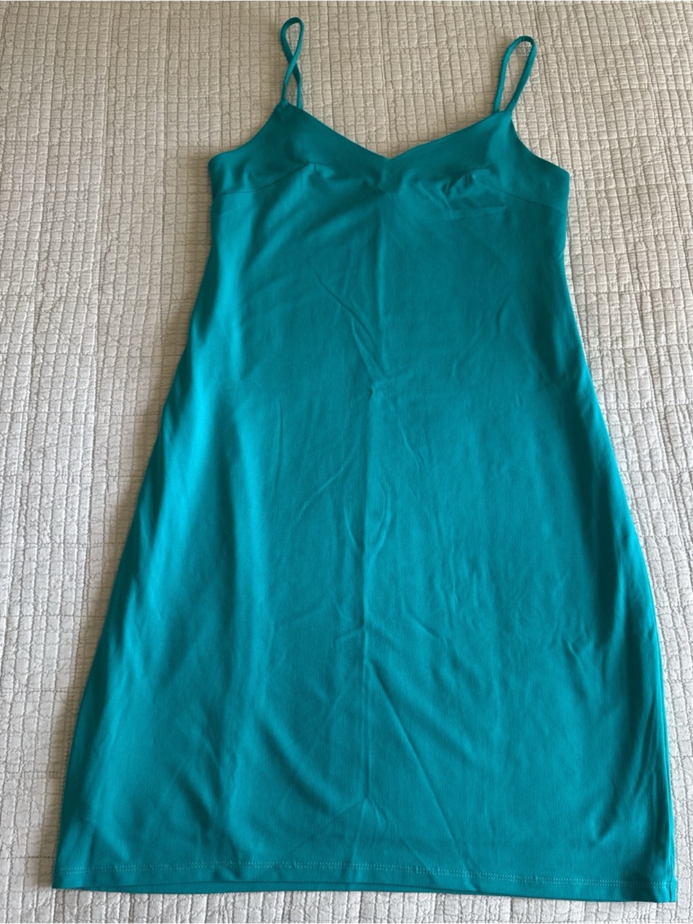 Express Teal Slip Dress with Spaghetti Straps